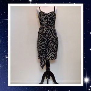 Laila Azhar Black & Gray Sweetheart Neck Dress